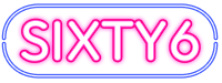 Neon text "SIXTY6